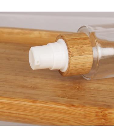 COSIDEA 6 pcs Empty 1oz / 30ml bamboo lids clear glass bottle with lotion pump dispenser refillable emulsion cosmetic cream bottles toiletries refill travel container 30 ml With Lotion Pump - Buy Online on GoSupps.com