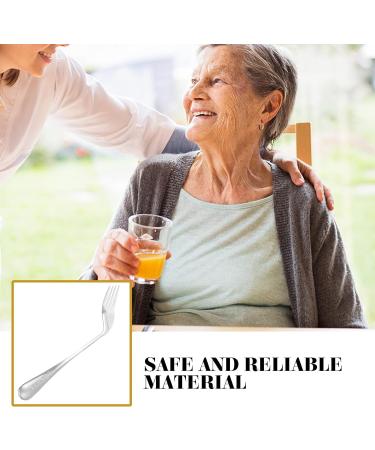 FOMIYES Adaptive Curved Fork - Stainless Steel Utensil for Hand Tremors, Arthritis, Parkinson's - Right-Handed Angled Cutlery for Elderly Use - Buy Online on GoSupps.com