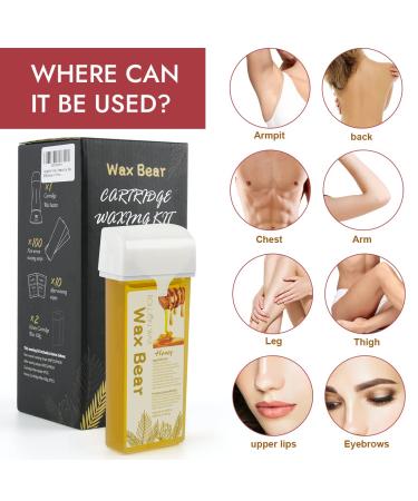 Wax Bear Roll On Wax Kit | Hair Removal Roller Wax Cartridge | Digital Temperature Display | Professional & Personal Use - White - Buy Online on GoSupps.com