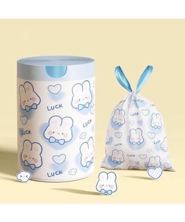 Cute cartoon high-value blue heart rabbit drawstring home kitchen portable thickened garbage bag print - Buy Online on GoSupps.com