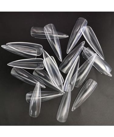 LoveOurHome 240pc Long Stiletto Nail Tips - XL Clear Acrylic False Nails for DIY Manicure | Pointy Full Cover Nail Art | Perfect for Women & Girls - Buy Online on GoSupps.com