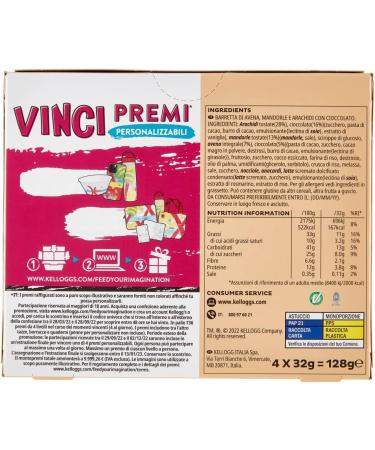 Kellogg's Barretta Almond and Chocolate Set of 6 chocolate bars (4 x 32 g) 128 g with 41% nuts - Buy Online on GoSupps.com