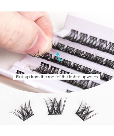 Lanciley 60pcs Individual Cluster Lashes with Glue Super Thin Band C/CC/D Curl 10-16mm - Reusable DIY Eyelash Extensions - Smile Style Black - Buy Online on GoSupps.com