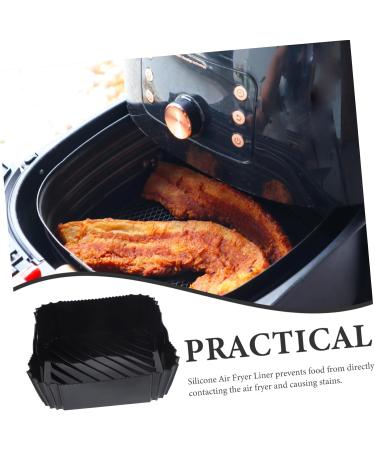 Zerodeko Air Fryer Pad Air Fryers Household Silicone Pot Wok Silicone Air Fryer Basket Baking Mat Foldable Black 22X6CM - Buy Online on GoSupps.com