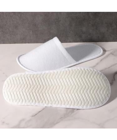 Bekith 20-Pair Disposable Spa Slippers - Comfortable Non-Slip Closed Toe Slippers for Home Hotel & Commercial Use - White - Buy Online on GoSupps.com
