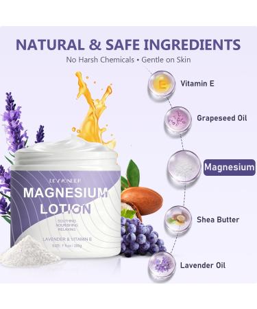Devyonder Magnesium Cream for Sleep and Total Relief 7 oz - Magnesium Body Lotion with Lavender Shea Butter & Vitamin E to Help Muscle & Promote Full-Body Relaxation Fast-Absorbing & Skin-Friendly - Buy Online on GoSupps.com