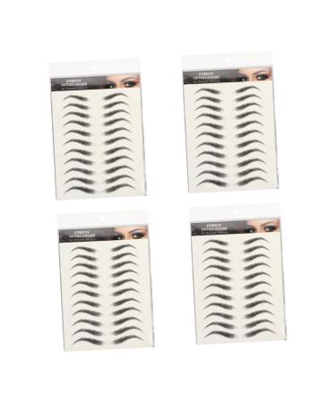 Outanaya 4 Sheets Waterproof Eyebrow Stickers Brow Eyebrow Stickers Fake Eyebrow Stickers Eyebrow Tool False Eyebrows Cosmetics Artificial Eyebrow 21x14.8cm Black