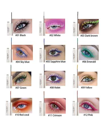 GL-Turelifes 12 Color Mascara | Waterproof Long-Lasting & Charming Fiber Mascara for Thick Colorful Eyelashes - International Shipping Available - Buy Online on GoSupps.com