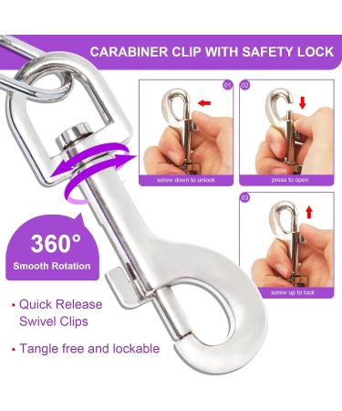 3m Purple Yard Leash for Dogs - Shock Absorbing Tie Out Cable | Durable & Adjustable Lengths for Safe Outdoor Use - Buy Online on GoSupps.com