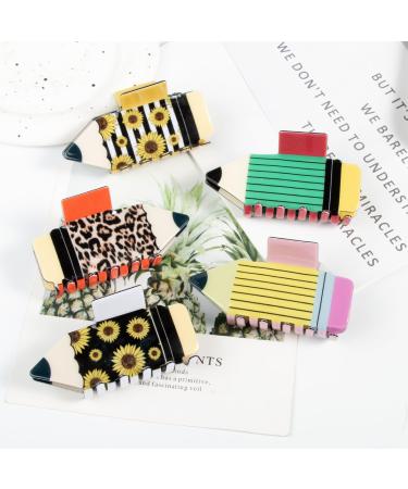 Pencil Claw Clip Teacher Themed Claw Clips Pencil Hair Claw Clip Teacher Hair Clip 2024 New Pencil Claw Clip Fun Hair Accessories Fun Pencil Hairpin Pencil Hair Clip Set (D) - Buy Online on GoSupps.com