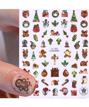 JMEOWIO 12 Sheets Christmas Nail Art Stickers Decals Self-Adhesive Snowflake Xmas Winter Holiday Deer Nail Supplies Nail Art Design Decoration Accessories - Buy Online on GoSupps.com