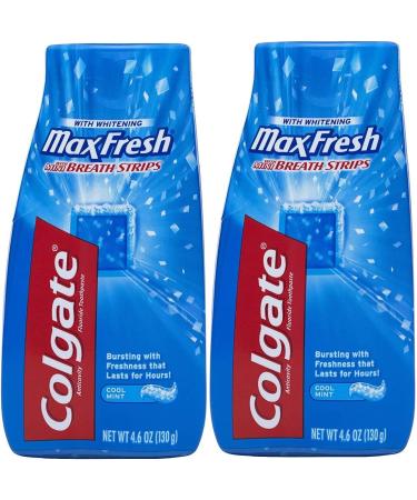 Colgate Max Fresh Liquid Toothpaste with Mini Breath Strips Cool Mint 4.6 oz (Packaging May Vary) (Pack of 2) Mint 9.2 Ounce (Pack of 1)