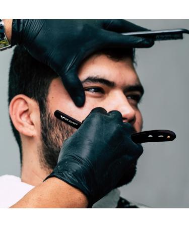Professional Stainless Steel Straight Razor with 10 Blades - Durable Barbers Cut Throat Razor for Men | Perfect for Beard Shaping & Moustache Trimming - Reusable & Ergonomic Design - Buy Online on GoSupps.com