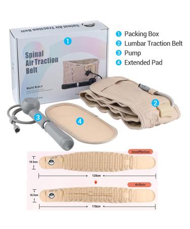 Decompression Back Belt - Inflatable Back Brace for Lower Back Pain Relief | Spinal Air Traction Device for Herniated Disc (29-49 Inch Waists - Buy Online on GoSupps.com