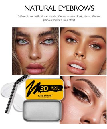 Eyebrow Soap Kit 3D Brows Gel Long Lasting Eyebrow Setting Gel Waterproof Eyebrow Makeup Balm Pomade Cosmetics for Natural Brows 1 count (Pack of 1) - Buy Online on GoSupps.com