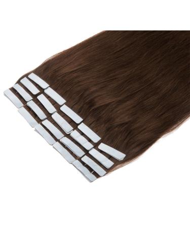 Buy UK Fashion Tape Extensions | 100g Real Hair Smooth Medium Brown #04 16-inch (40cm) - 100% Remy Hair - Buy Online on GoSupps.com