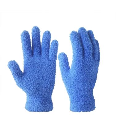Evridwear Microfiber Dusting Gloves Dusting Cleaning Glove for Plants Blinds Lamps and Small Hard to Reach Corners (Blue S/M) Blue Small/Medium (Pack of 1)