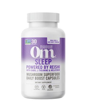 Om Mushroom Superfood Sleep Mushroom Capsules Superfood Supplement 90 Count 30 Days Reishi GABA L-Theanine Melatonin for Rest & Sleep Quality Superfood Supplement - Buy Online on GoSupps.com