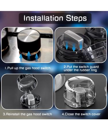 6 Pack Gas Stove Button Covers | Child Safety Oven Lock | Transparent & Black Button Protection - Buy Online on GoSupps.com