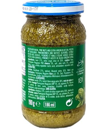 De Cecco Pesto alla Genovese avec Parmigiano Reggiano Sans Ail Sauce Italienne Authentique au Basilic Pot en Verre 12x 190g + Italian Gourmet polpa 400g - Buy Online on GoSupps.com