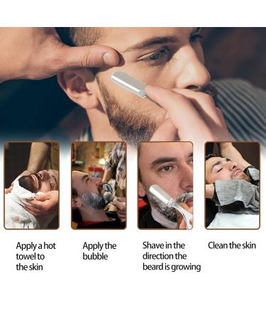 Barber Straight Edge Razor | Professional Hair Cutting Finger Rotate Razor for Men - Silver - Buy Online on GoSupps.com