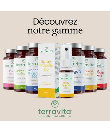 Spray Propolis Bio | 20 ml | Apaise la Gorge | Extrait de Propolis Large Spectre concentr en Polyph nols et Enrichi en Miel Bio | Immunit Enfant et Adulte | Sans Alcool | Made in France | Terravita - Buy Online on GoSupps.com