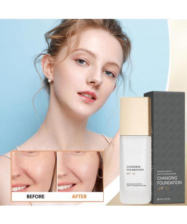  Mimoqk Liquid Foundation Longwearing Concealer Color-Changing SPF15 Formula Full Coverage Even Tone Makeup Long-Lasting Concealer for All Skin Types - Buy Online on GoSupps.com