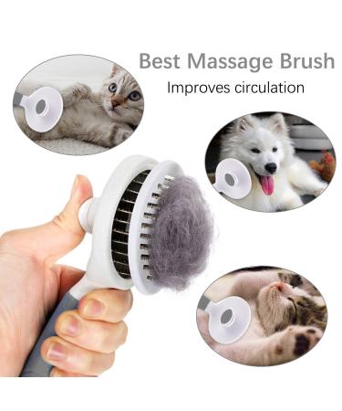 Self Cleaning Cat Grooming Brush for Dogs & Cats - Removes Loose Undercoat, Mats & Tangled Hair - Pet Massage Tool (Gray) - Buy Online on GoSupps.com
