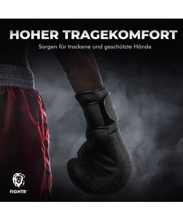 Fightr Boxing Gloves - Optimal Stability for Men & Women | 8-16 oz for Boxing MMA Muay Thai Kickboxing & Martial Arts | Includes Carrying Bag | All Black - Buy Online on GoSupps.com