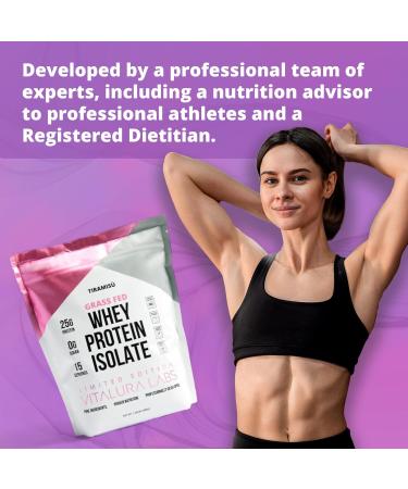 Vitalura Labs Grass-Fed Whey Protein Isolate - 25g Protein per Serving NSF Certified Tiramisu Flavor No Fillers Easy Digesting 15 Servings - Shop Internationally - Buy Online on GoSupps.com