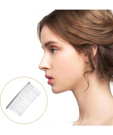 FRCOLOR 8cm Silver Metal Veil Comb - Hair Side Combs - Hair Clip for Women Wire Bridal Veil Hair Clip Comb DIY Wedding Veil Hair Accessory - Buy Online on GoSupps.com