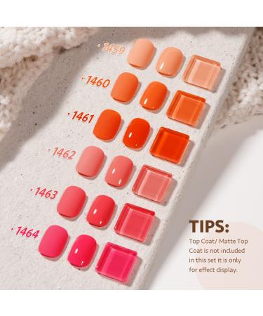 Coral Orange & Pink Red Neon Gel Polish Kit for Salon & DIY Nail Art | Halloween Gift for Women - Buy Online on GoSupps.com