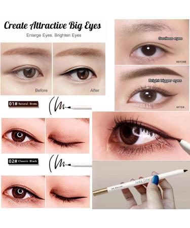 Heykomi Eyeliner Heykomi Makeup Waterproof Eye Liner Pencils Non-Smudging Waterproof and Long-Lasting Eyeliner Pencil Quick Drying Long Lasting Waterproof and Sweat Proof Eyeliner (2pcs Brown) - Buy Online on GoSupps.com