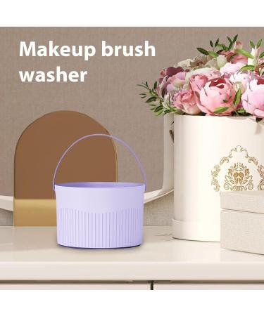 Make Up Sponge Cleaner 3 In 1 Silicone Countertop Makeup Cleaning Bowl - Cleaning Box with Handle Multifunctional Makeup Brush Cleaning Bowl for Cleaning Drying and Storage Huaxingda Purple - Buy Online on GoSupps.com
