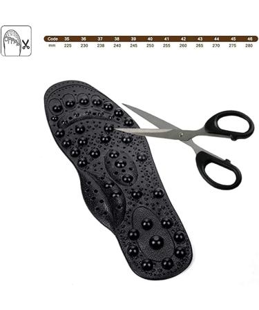 Acupuncture Massage Shoe Inserts with 68 Magnetic Therapy Points - Breathable & Comfortable for Improved Circulation | Sizes 41-45 - Black - Buy Online on GoSupps.com
