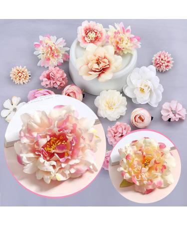 21 PCS Pink Flower Hair Clips Set for Women - Boho Bride Hair Accessories - Buy Online on GoSupps.com