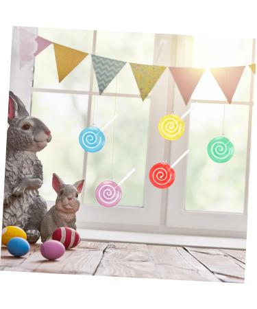 Hohopeti 6 Pieces Lollipop Model Sugar Ornament Home Supplies Miniature Home Decorations Miniature Lollipop Decorations Miniature Swirl Rainbow - Buy Online on GoSupps.com