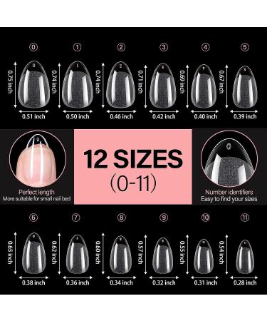 AILLSA Short Almond Nail Tips - Half Matte Full Cover Clear Gelly Tips for DIY Nail Extension - 360 PCS - Buy Online on GoSupps.com