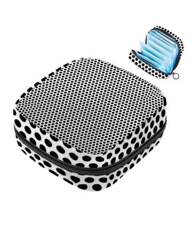 Women's binding storage bags dotted black and white portable menstrual pocket panty lip inlays tampons women's bandages storage holder for women school office multicolored 05