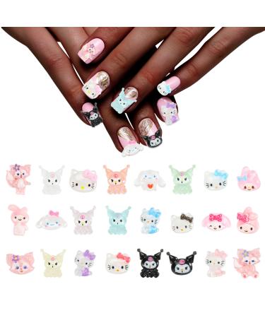 144pcs 3D Nail Charms Kawaii Nail Charms Resin Charms Slime Charms Nail Charms for Nail Art Decorations Supplies NailArt Hair Clips Nail Jewelry Dress Up and Craft Phone Cases Etc