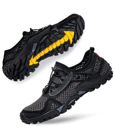 Dimaiglobal Men's Sportsandale Summer Hiking Sandale Trekking Hiking Shoes Breathing Mesh Shoes outside Nutchproof hiking boots 44 EU gray