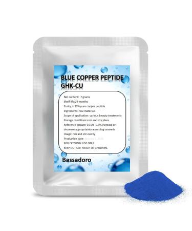 99% GHK-CU Copper Peptide Cosmetic Grade 7 Gram CAS 49557757 Water Soluble Fast Absorption DIY Moisturizer Serum Improve Skin Sagging Reduce Dry Scales