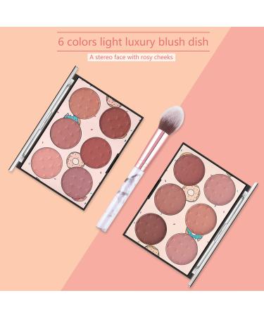 6-Color Matte Blush Palette with Marble Makeup Brush - B Matte Palette - Buy Online on GoSupps.com