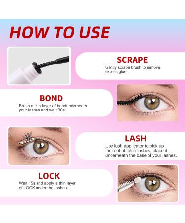 Lash Extension Kit 40D Wispy - 200pcs 9-16MM Fluffy Individual Lashes Bond & Seal Tweezers | Kmilro DIY Home Eyelash Extensions - Buy Online on GoSupps.com