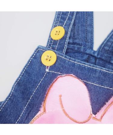 KIDSCOOL SPACE Baby Girl Jean Overalls | Toddler Denim Bunny Outfit 12-18 Months Blue - Buy Online on GoSupps.com