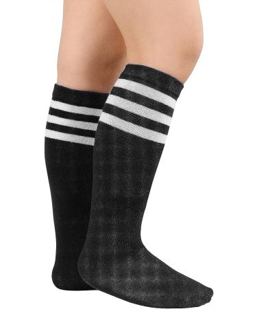 Century Star Kids Soccer Uniform Knee High Tube Socks - 2 Pairs, Pink/Black/White - Buy Online on GoSupps.com