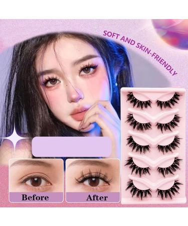 5 Pairs Wispy Mink Lashes Natural Look Eyelashes Volume Lash Extensions Fluffy False Eyelashes Lady Long Strip Lashes Cat Eye Eyelashes Women Fake Fox Eye Lashes Type 10 - Buy Online on GoSupps.com