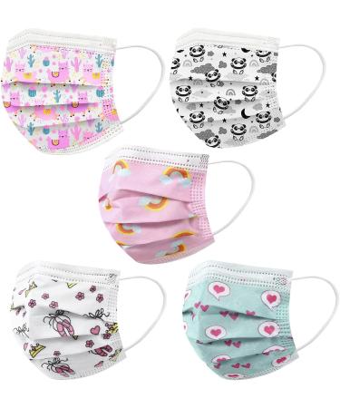 50PCS Kids Disposable Childrens Cartoon Colors Printing 3Ply Protective Breathable Comfortable Anti Dust Face Bandanas(B-008 - Buy Online on GoSupps.com