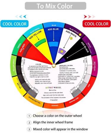 Color Paint Wheel Chart for Artists and Kids - 10 Pieces Color Mixing Guide for Art Class and Makeup Blending - 5.5 Inch Color Harmony Wheels - Buy Online on GoSupps.com