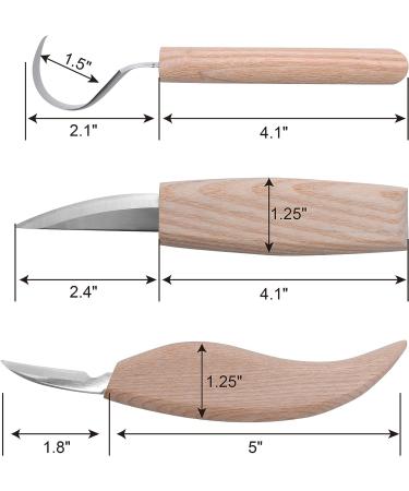 Gaxcoo Whittling Knife Wood Carving Tools Kit for Beginners - 4 Piece Set for Kids and Adults - Spoon, Clay, Fruit, Hook Knife with Curved Blade - Buy Online on GoSupps.com